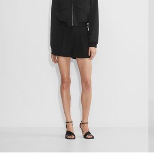 Aritzia Black High-Waist Tailored Shorts